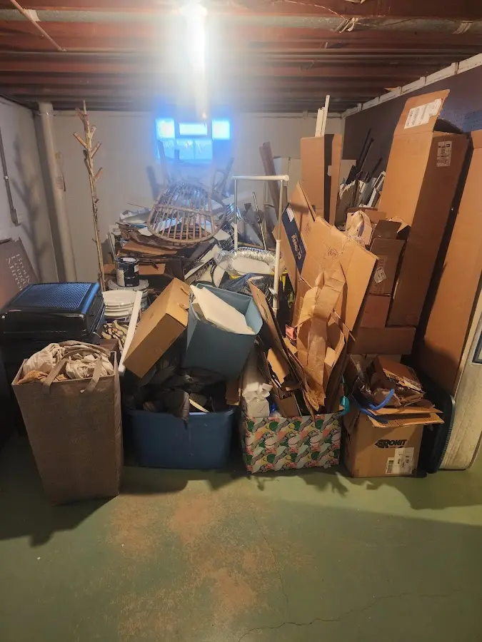 Roll-off dumpster container at job site for 4 Yard Dumpster Rental in Marseilles